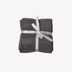 Slate Grey Dash Striped Face Towel - Set of 3
